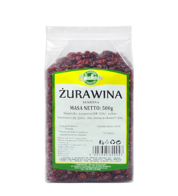SMAKOSZ Żurawina suszona kandyzowana 500g