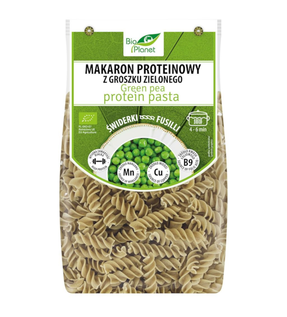 BIO PLANET Makaron z groszku zielonego świderki BIO 250g