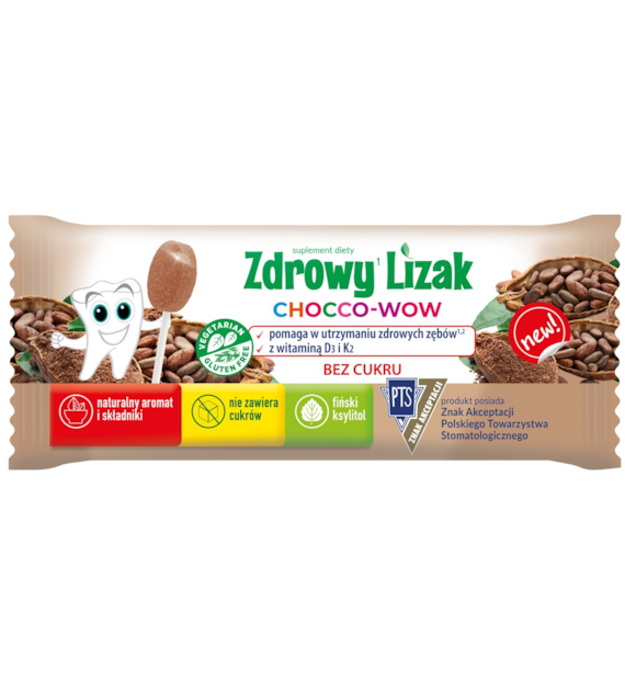 Zdrowy lizak Chocco-Wow bez cukru kakao 1 szt. STARPHARMA