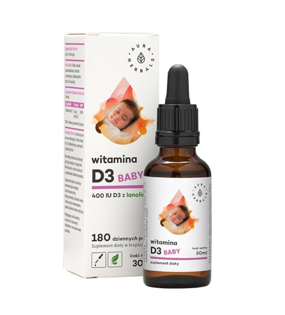AURA HERBALS Witamina D3 Baby 400IU - krople 30ml