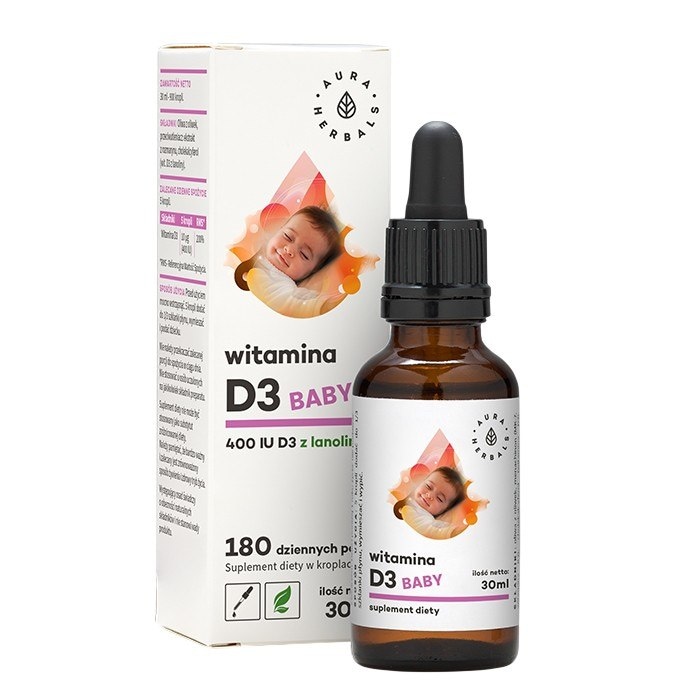 AURA HERBALS Witamina D3 Baby 400IU - krople 30ml