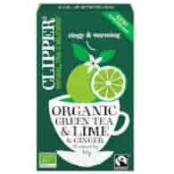 CLIPPER Herbata Zielona z limonką i imbirem FAIR TRADE BIO 20*2g