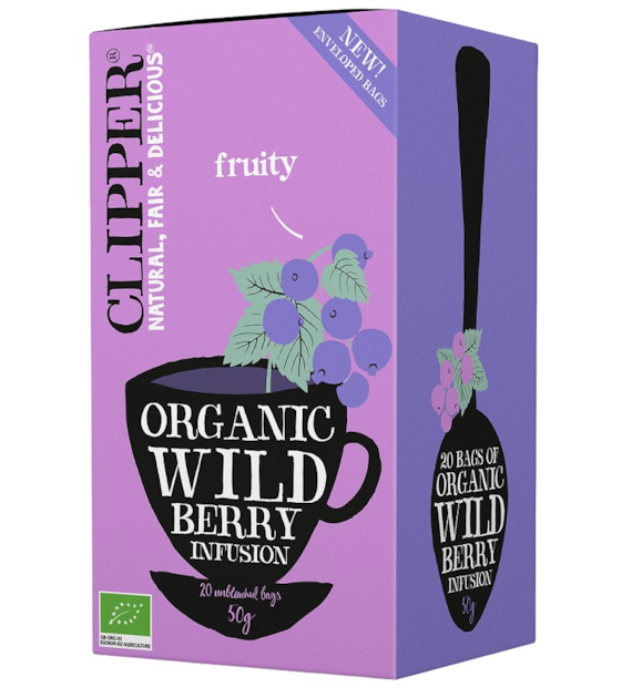 CLIPPER Herbatka Wild Berry z czarną porzeczką i maliną BIO 20*2,5g