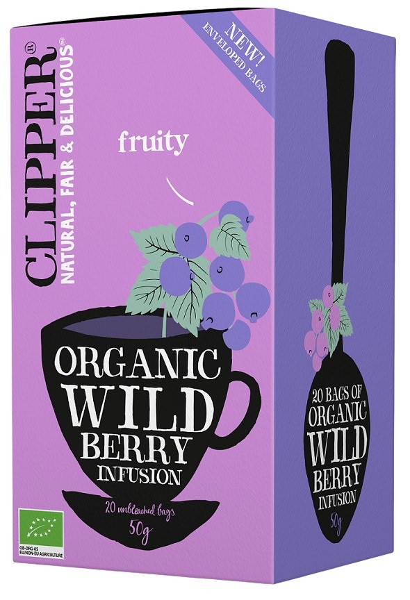 CLIPPER Herbatka Wild Berry z czarną porzeczką i maliną BIO 20*2,5g