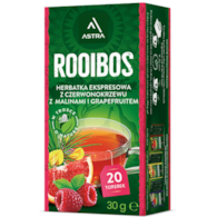 ROOIBOS herbatka z czerwonokrzewu z malinami i grapefruitem 20*1,5g ASTRA