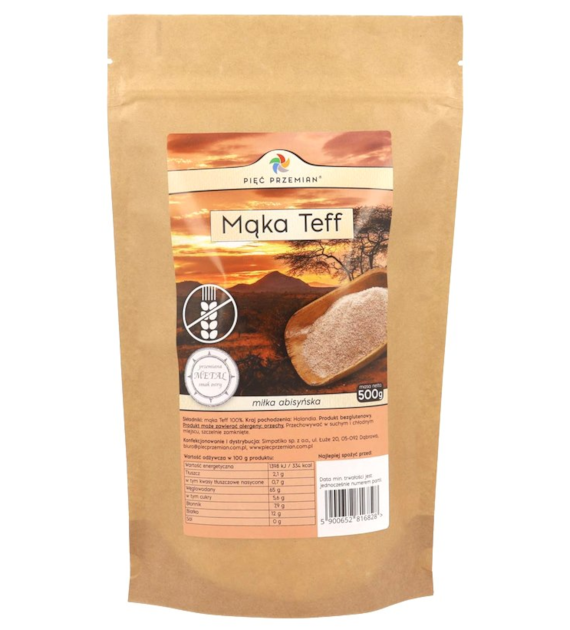 PIĘĆ PRZEMIAN Mąka TEFF bezglutenowa 500g