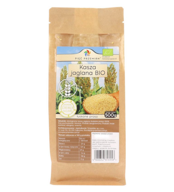 PIĘĆ PRZEMIAN Kasza jaglana BIO bezglutenowa 500g