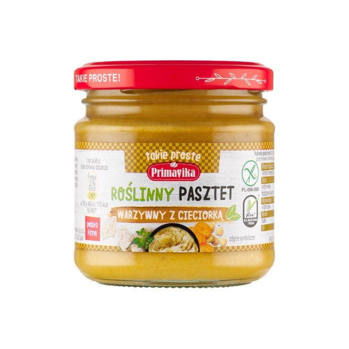 PRIMAVIKA Pasztet warzywny z cieciorką roślinny 160g