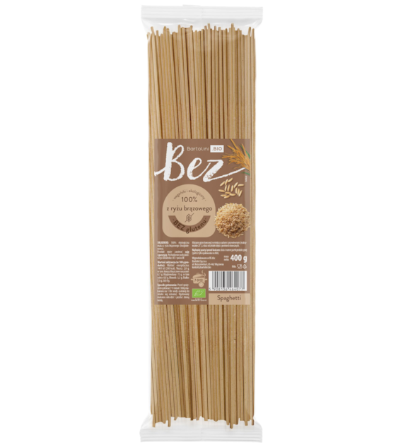 BARTOLINI Makaron z ryżu brązowego BIO bezglutenowy spaghetti 400g