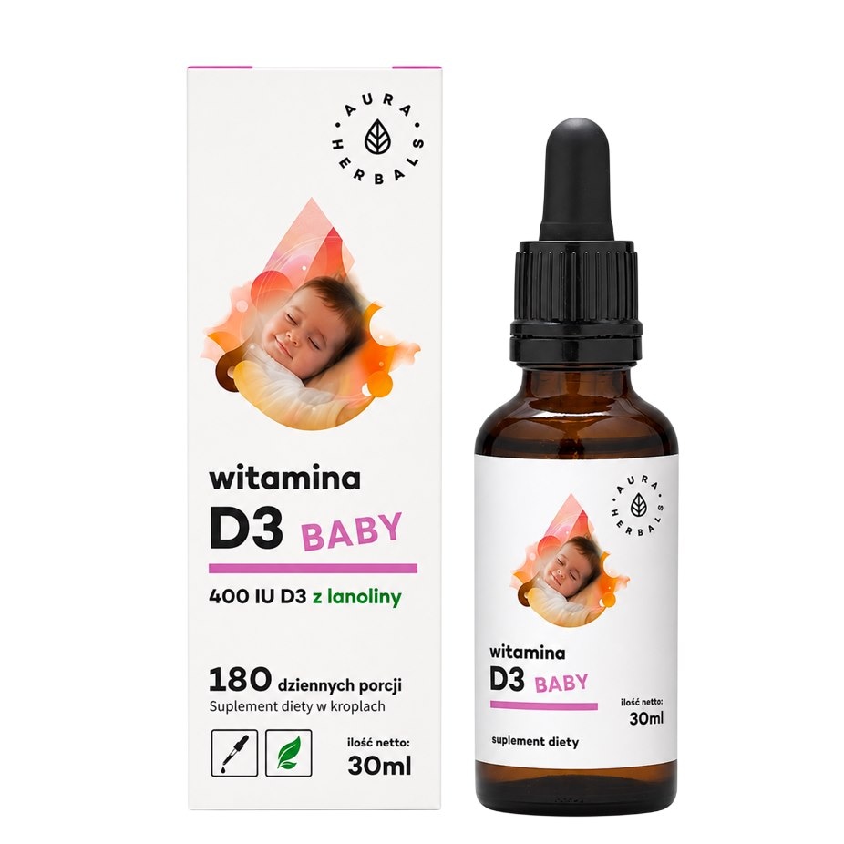 AURA HERBALS Witamina D3 Baby 400IU - krople 30ml