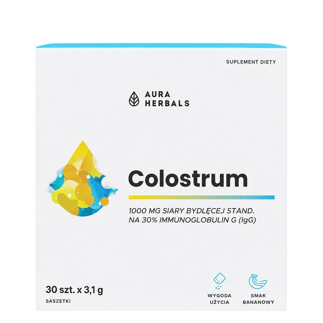 AURA HERBALS Colostrum 1000mg bananowe saszetki 30 szt.