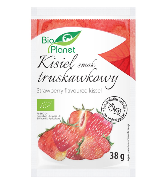 BIO PLANET Kisiel o smaku truskawkowym z truskawkami BIO 38g