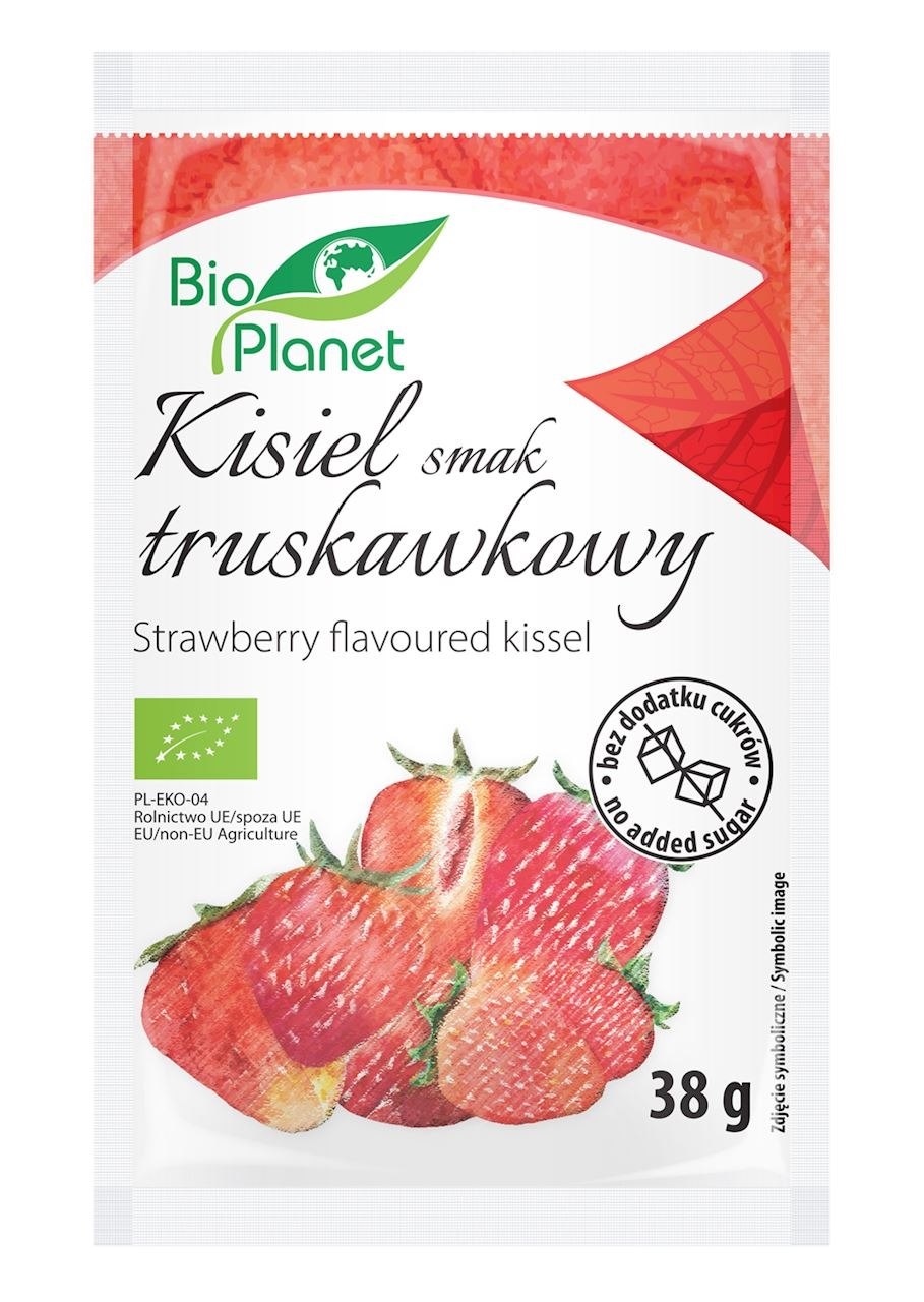 BIO PLANET Kisiel o smaku truskawkowym z truskawkami BIO 38g