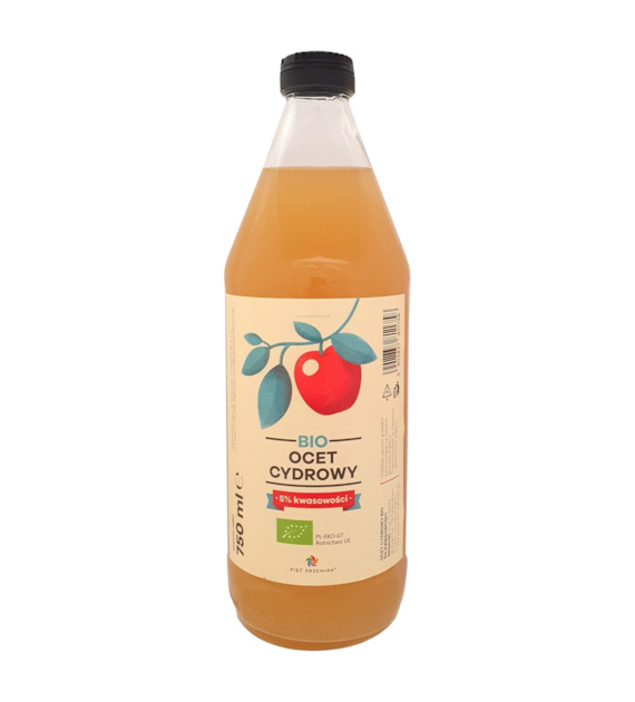 PIĘĆ PRZEMIAN Ocet cydrowy 5% niefiltrowany BIO 750ml