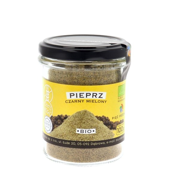 PIĘĆ PRZEMIAN Pieprz czarny mielony bezglutenowy BIO 100g