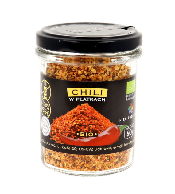 PIĘĆ PRZEMIAN Chili w płatkach bezglutenowe BIO 60g