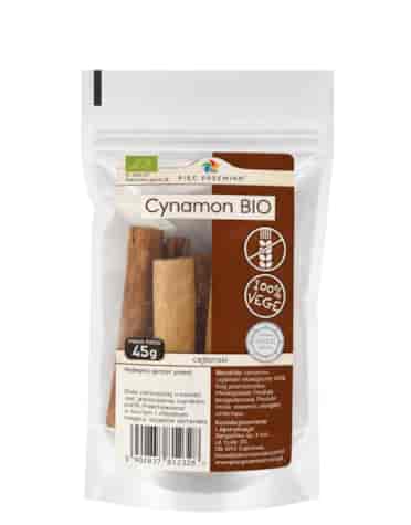 PIĘĆ PRZEMIAN Cynamon cejloński bezglutenowy BIO w laskach 45g