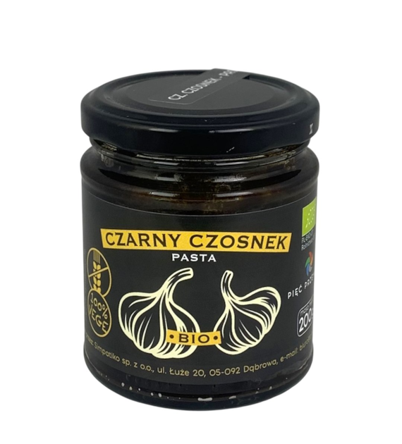 PIĘĆ PRZEMIAN Czarny czosnek pasta BIO 200g