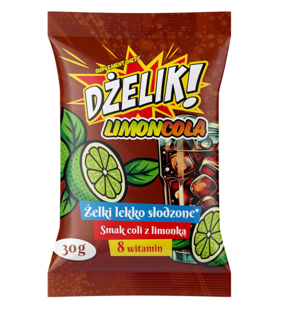 DŻELIK! LIMONCOLA żelki lekko słodzone o smaku coli z limonką 30g STARPHARMA