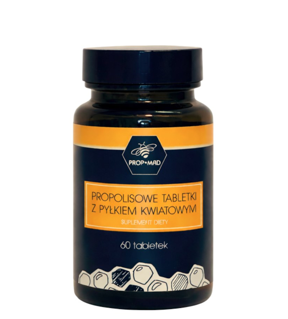 PROP-MAD Propolisowe tabletki z pyłkiem kwiatowym 60 tabl.