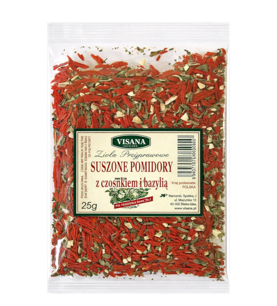 Suszone pomidory+czosnek+bazylia 25g VISANA