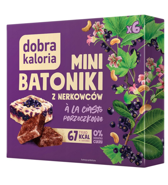 DOBRA KALORIA Mini batoniki a'la ciasto porzeczkowe z nerkowców (6x17g) KUBARA