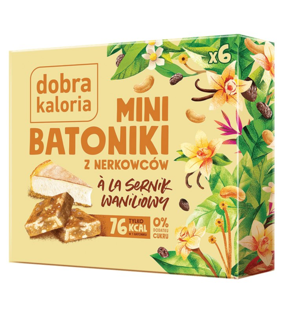 DOBRA KALORIA Mini batoniki a'la sernik waniliowy z nerkowców (6x17g) KUBARA