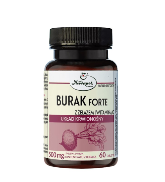 Burak FORTE z żelazem i witaminą C 60tabl. HERBAPOL KRAKÓW