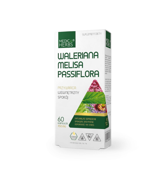MEDICA HERBS Waleriana, Melisa, Passiflora 60 kaps.