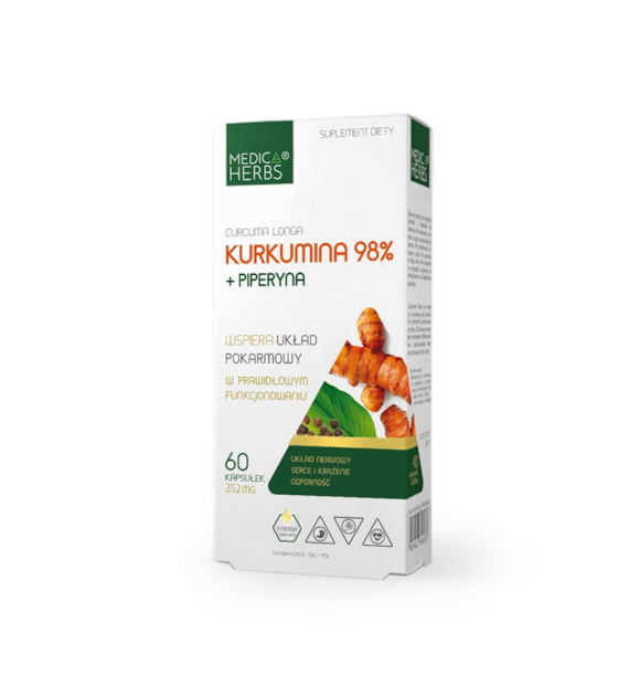 MEDICA HERBS Kurkumina 98% + Piperyna 60 kaps.