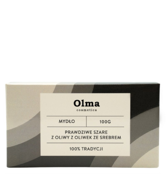 OLMA COSMETICS Mydło prawdziwe szare z oliwy z oliwek ze srebrem 100g