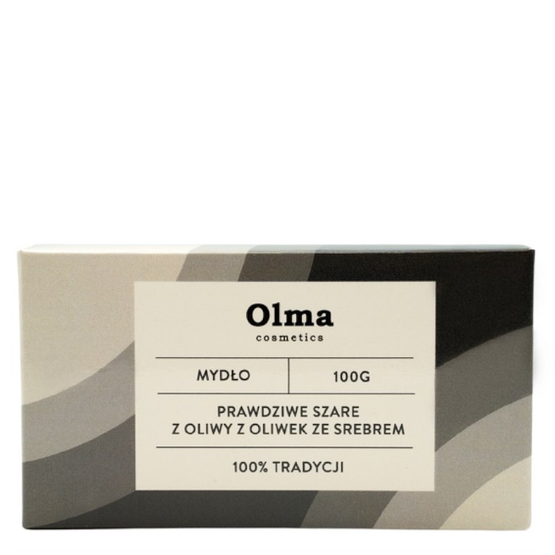 OLMA COSMETICS Mydło prawdziwe szare z oliwy z oliwek ze srebrem 100g
