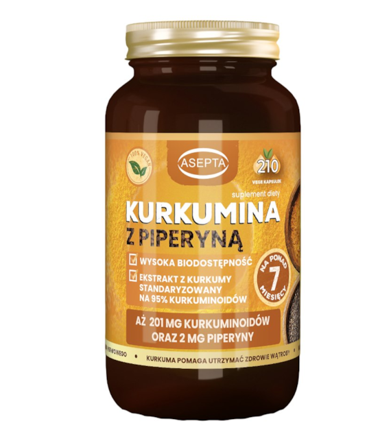 ASEPTA Kurkumina z piperyną 210 kaps.