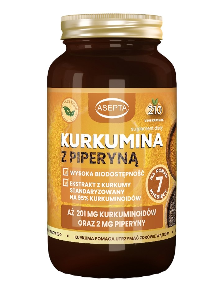 ASEPTA Kurkumina z piperyną 210 kaps.