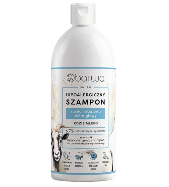 Hipoalergiczny szampon kozie mleko do skóry suchej i atopowej 400ml BARWA