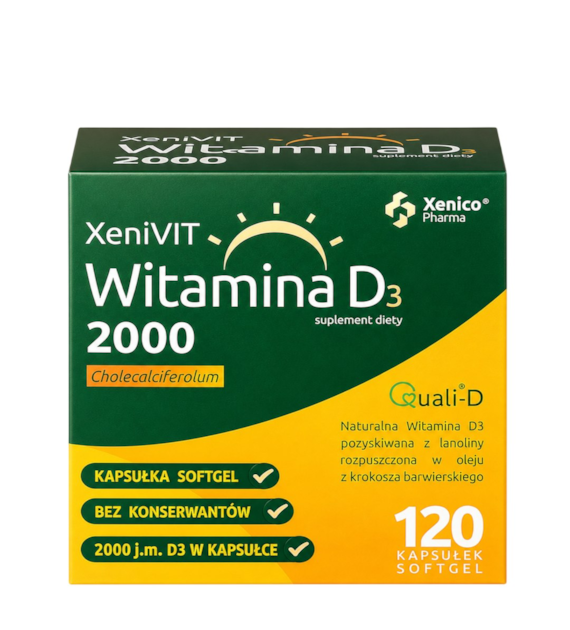 XeniVIT Witamina D3 2000, 120 sgels. XENICO PHARMA