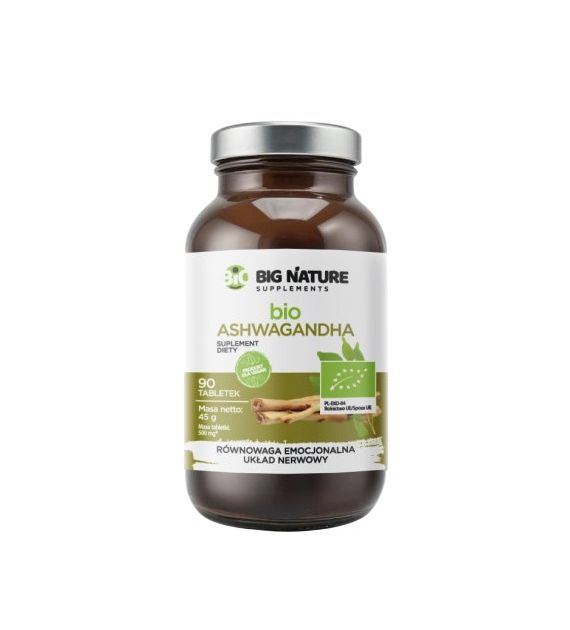BIG NATURE Tabletki Ashwagandha BIO 500mg, 90 tabl.