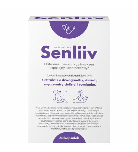SENLIIV - ułatwienie zasypiania, zdrowy sen 60 kaps.