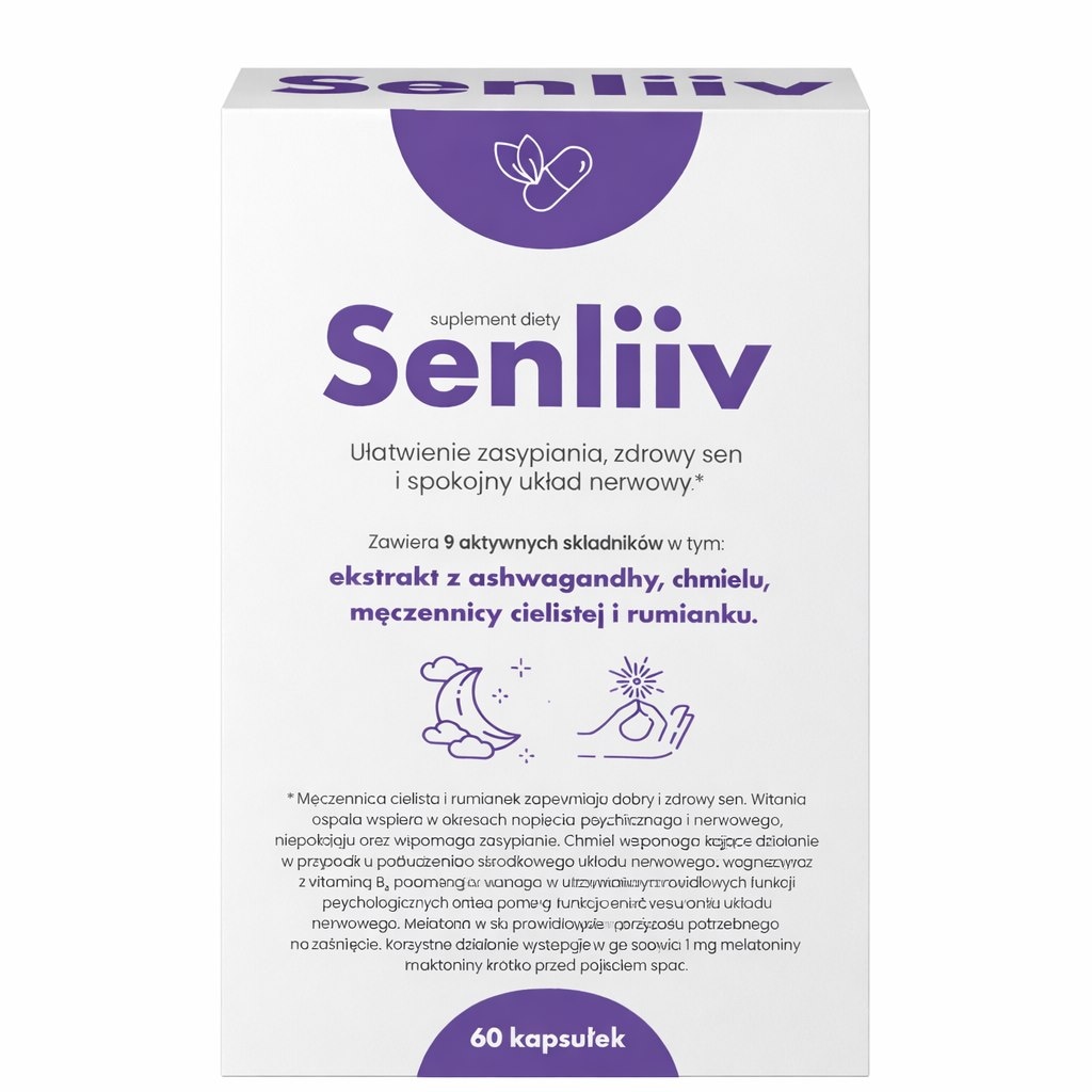 SENLIIV - ułatwienie zasypiania, zdrowy sen 60 kaps.