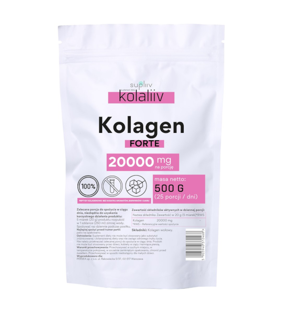 Kolagen FORTE wołowy 20000mg, 500g SUPLIIV