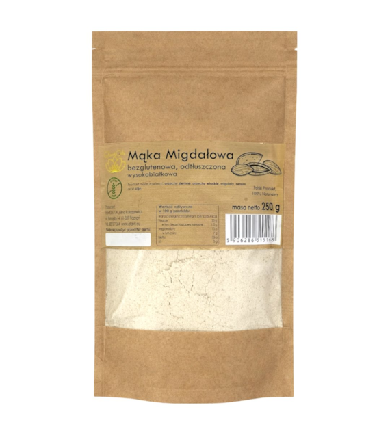 Mąka migdałowa odtłuszczona bezglutenowa 250g EFAVIT