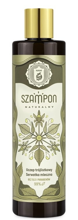 MLECZNA KĄPIEL Szampon z ekstraktem z uczepu trójlistkowego bez sls 280ml NAMI