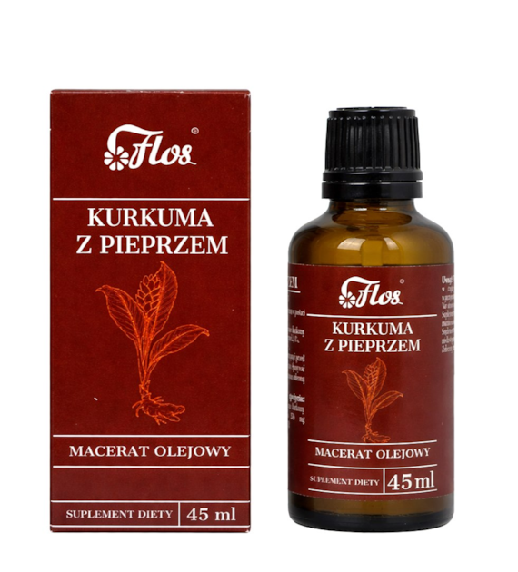 Kurkuma z pieprzem macerat olejowy 45ml FLOS