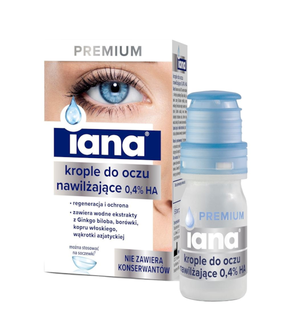 IANA Krople do oczu PREMIUM nawilżające bez konserwantów 0,4% HA 10ml STARPHARMA