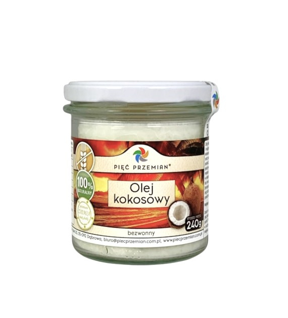 PIĘĆ PRZEMIAN Olej kokosowy bezwonny 240g