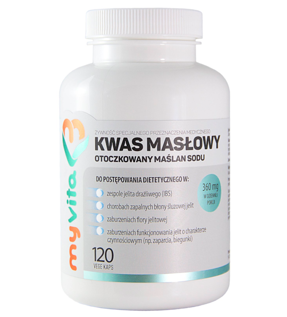MyVita Kwas masłowy (maślan sodu) 360mg, 120kaps.