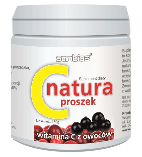 SANBIOS C natura proszek 180g - witamina C z owoców