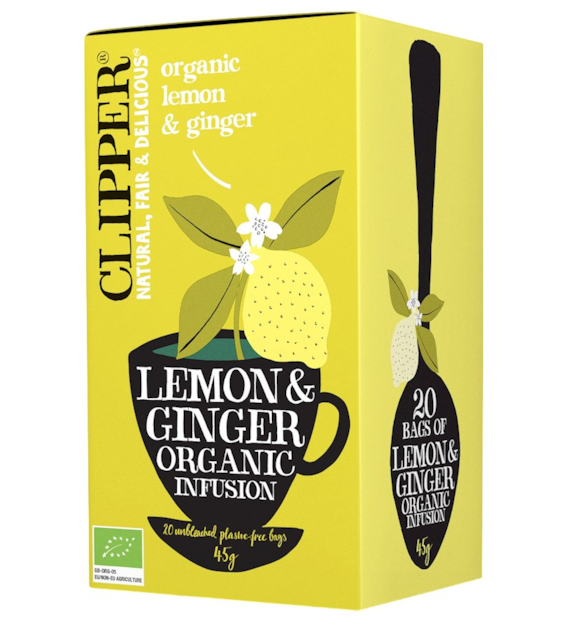 CLIPPER Herbatka Lemon & Ginger z imbirem i cytryną BIO 20*2,5g