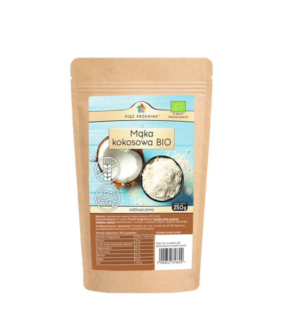 PIĘĆ PRZEMIAN Mąka kokosowa bezglutenowa BIO 250g