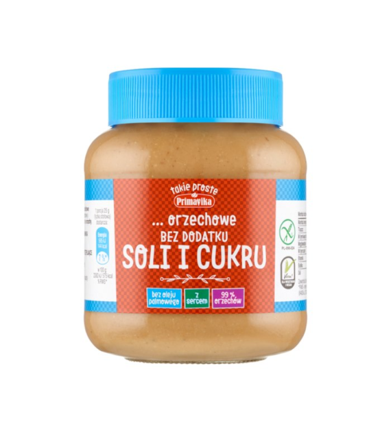 PRIMAVIKA Masło orzechowe bez soli i cukru 350g